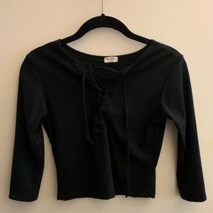 Lace up crop top